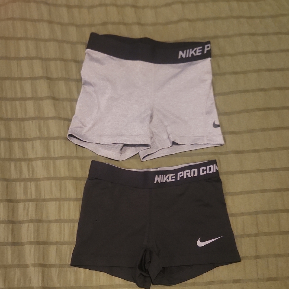 Nike Pro Gray and Black Shorts Duo